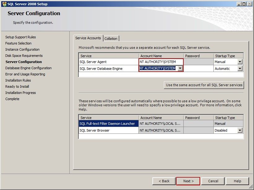 SQL Server 2007 r2 Antivirus-Ausnahmen